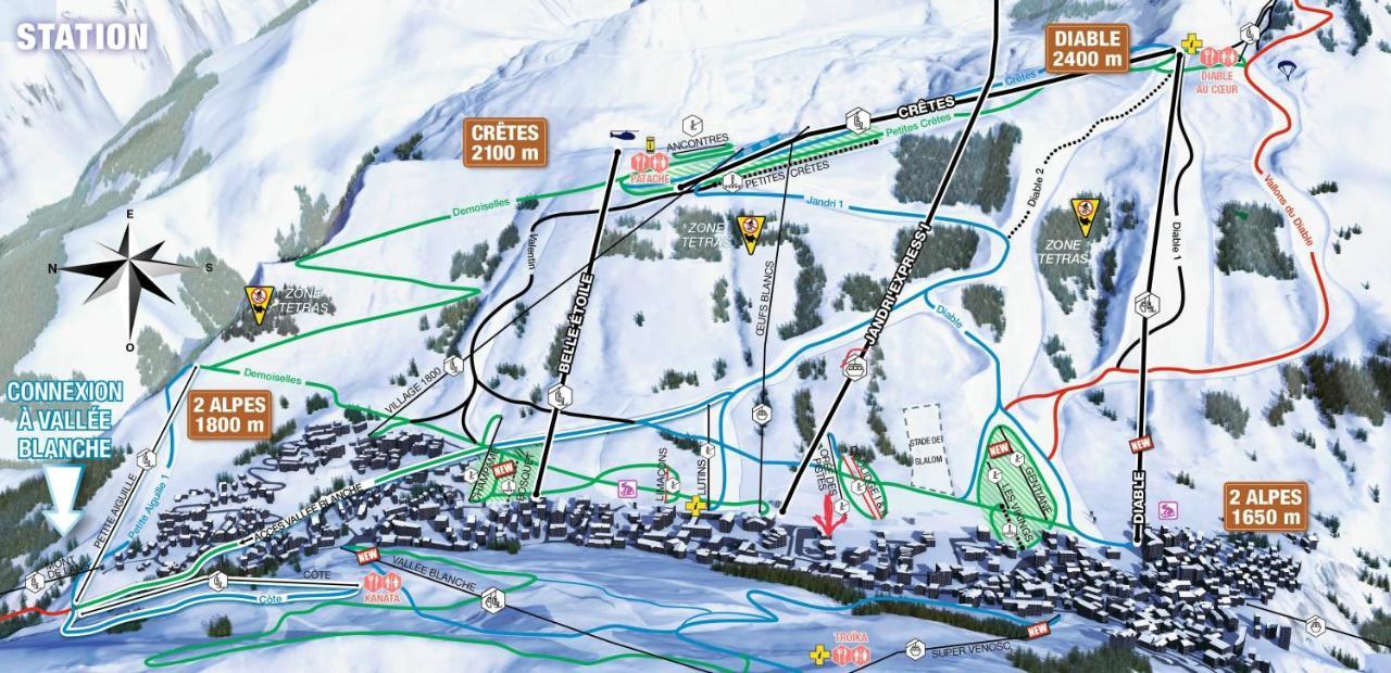 Residence Plein Sud A Cote Jandri Express, Front De Neige, Vue Splendide, Label 2 Alpes, Classe 2 Etoiles Tourisme Les Deux Alpes Buitenkant foto